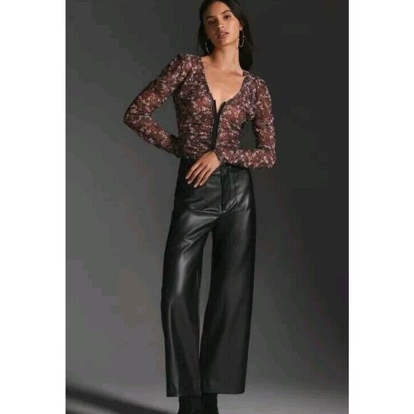 Anthropologie Maeve The Colette Faux Leather Pants Sz 32...